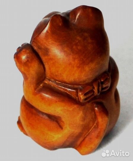 Статуэтка Манеки Неко Нэцкэ из Дерева Самшит ru*33