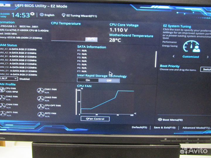 Материнская плата asus X99-PRO/USB 3.1/i7-6800K 34