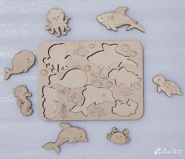 Деревянный пазл-раскраска (в ассортименте)