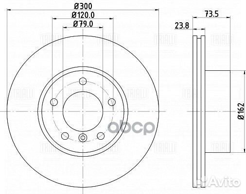 Диск тормозной перед DF261004 Trialli