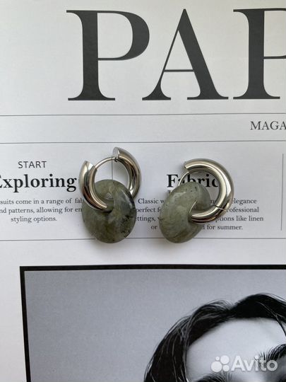 Серьги с натуральными камнями