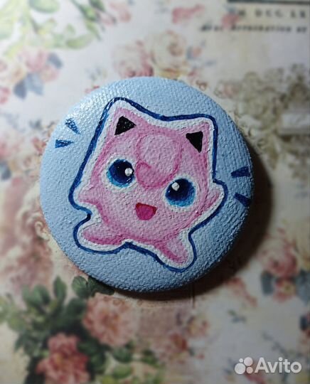 Значок джигглипафф ручной росписи