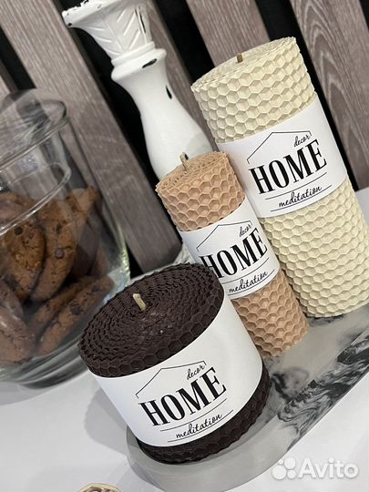 Подарок девушке набор свечей и подставка из гипса