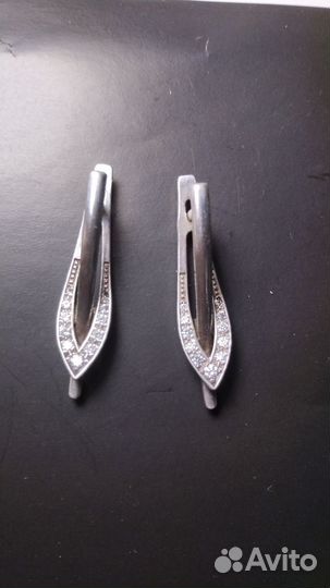 Серьги серебро СССР 875 проба