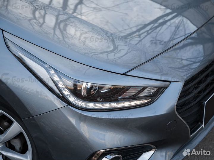 Накладки на фары Реснички на Hyundai Solaris 2 V2