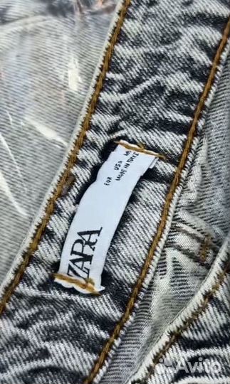 Джинсы Zara Flared Baggy Голубые