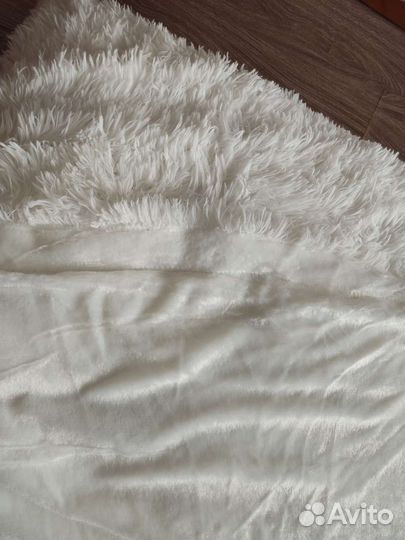 Меховое белое покрывало-плед Мишка новое