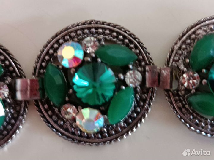 Винтажный браслет под серебро