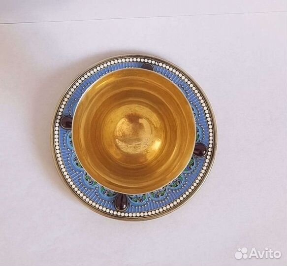 Патир поднасной. Серебро 84,камни,эмаль