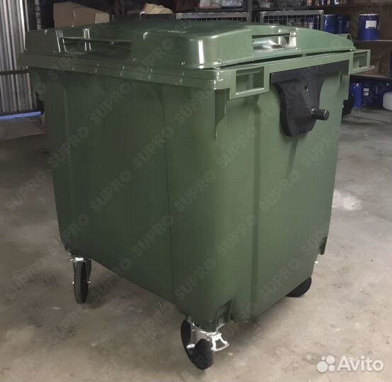 Пластиковый мусорный бак 1100л Ш3800