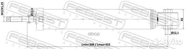 Амортизатор задний gas.twin tube 02110-009R Febest