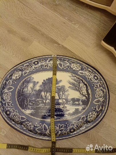 Гжельский поднос железо