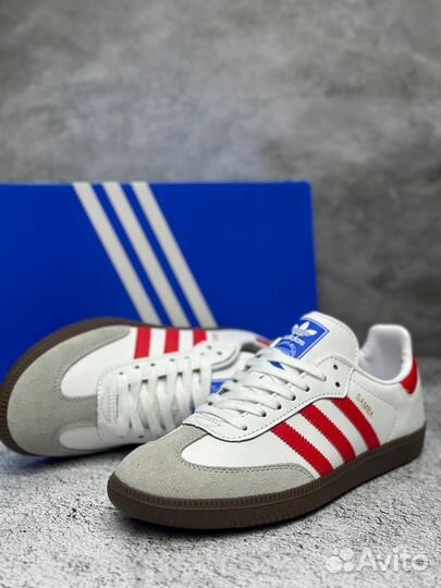 Кроссовки Adidas Samba OG White Better Scarlet