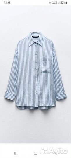 Льняная рубашка zara