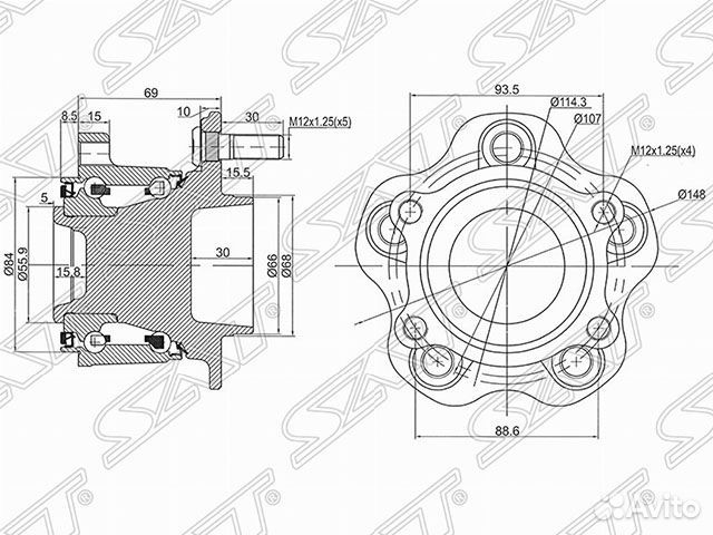 Ступица колеса задняя Nissan Teana