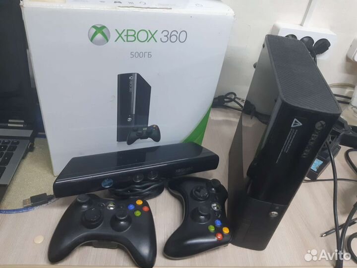 Xbox 360 E 500gb Kinect+2геймпада 109игр
