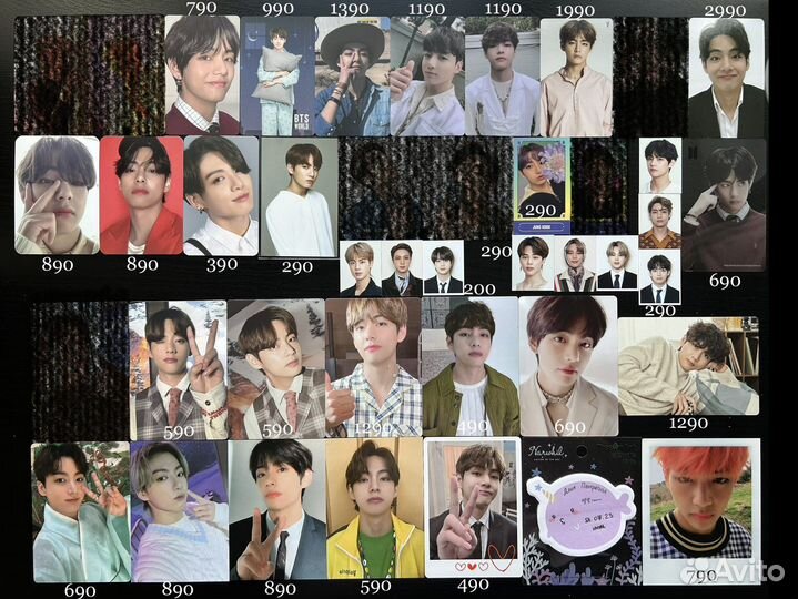 Карточки открытки альбомы BTS k-pop Чонгук Тэхён