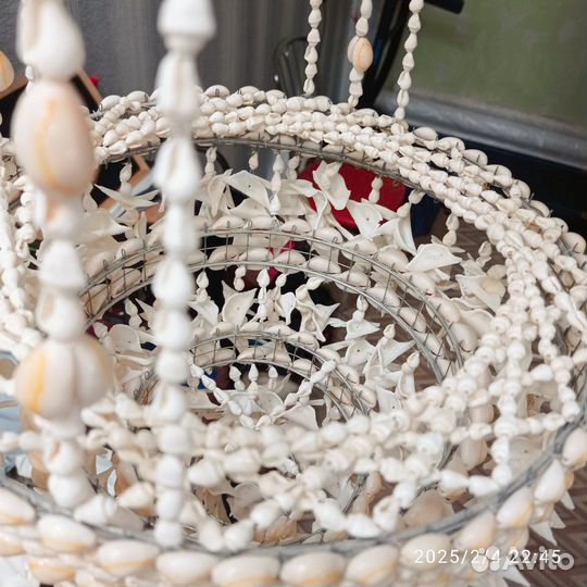 Абажур, кашпо из ракушек натуральных