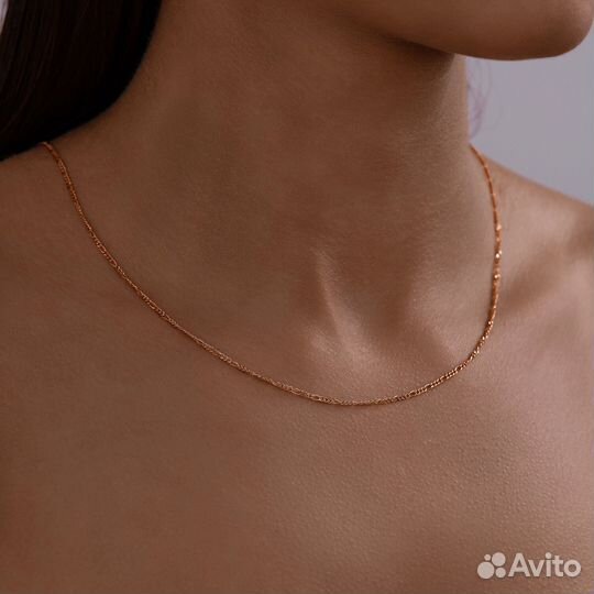 Золотая цепь фигаро 45 см (Рассрочка)
