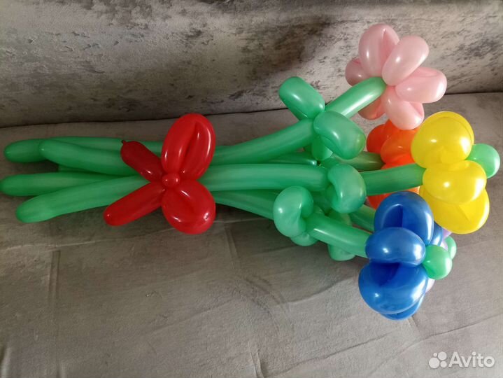 Букет из 5 ромашек с бантом