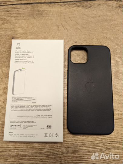 iPhone 13 Leather Case Midnight Тёмная ночь