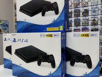 Sony PlayStation 4 Slim 500gb (новая) + 50 игр