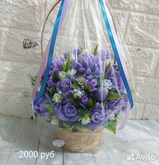 Букет подснежников из мыла