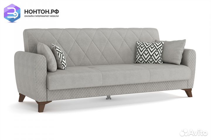 Диван книжка Эдвин 3-х местный серый