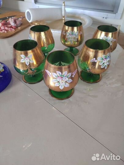 Коньячные бокалы из богемского стекла