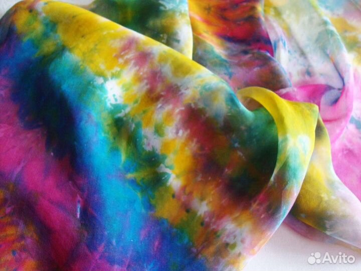 Платок шелк 100 батик. Ручное окрашивание