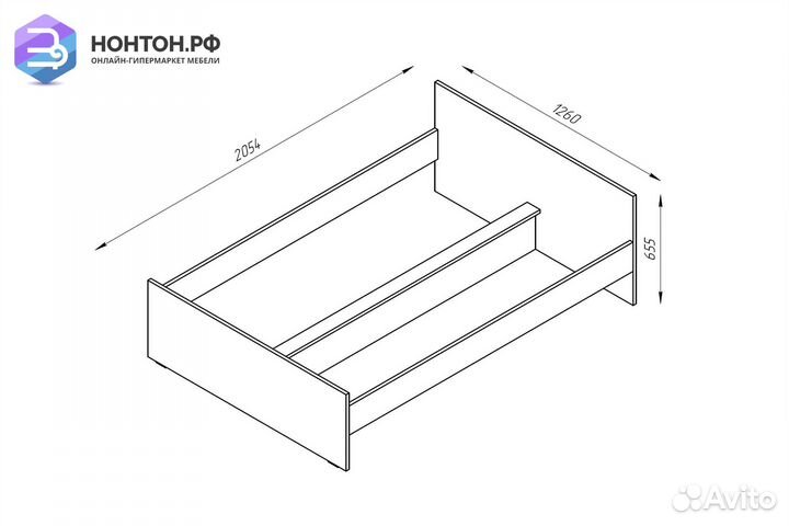 Кровать односпальная Орион белая с ящиками