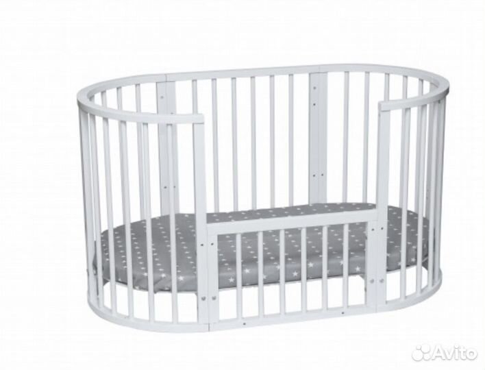 Кроватка трасформер 8 в 1 с матрасиком