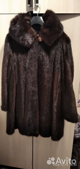 Шуба норковая с капюшоном