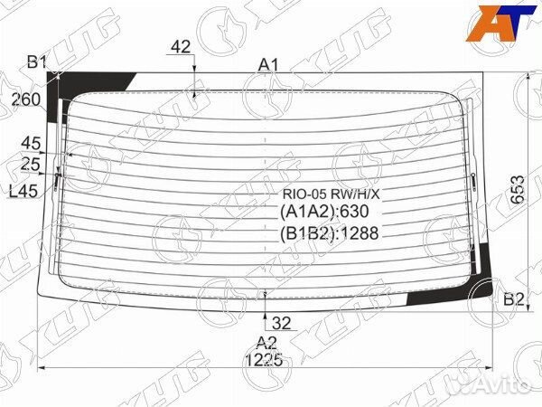 Стекло заднее KIA RIO