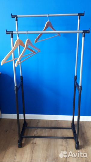 Напольная вешалка для одежды (2 штанги)