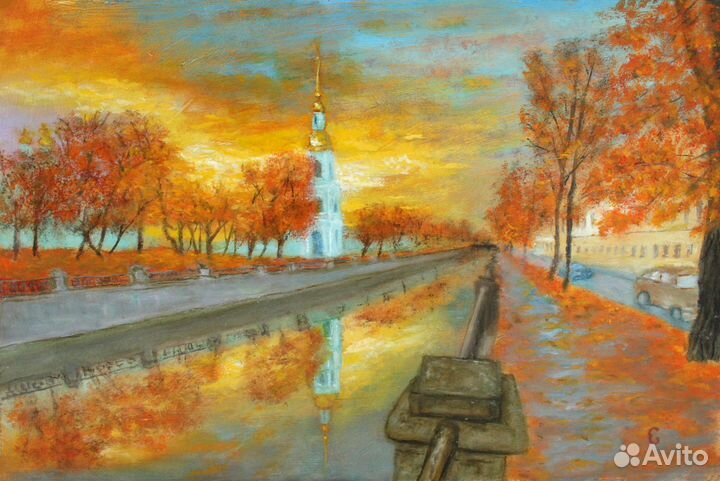 Картина маслом осень