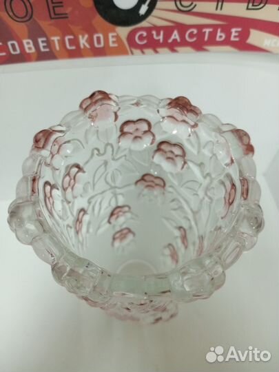 Ваза для цветов Атласно розовая Walther Glass