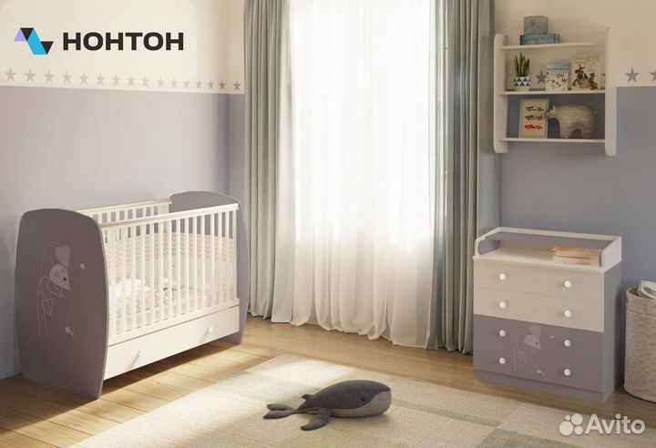 Комод French 1580 amis белый / серый