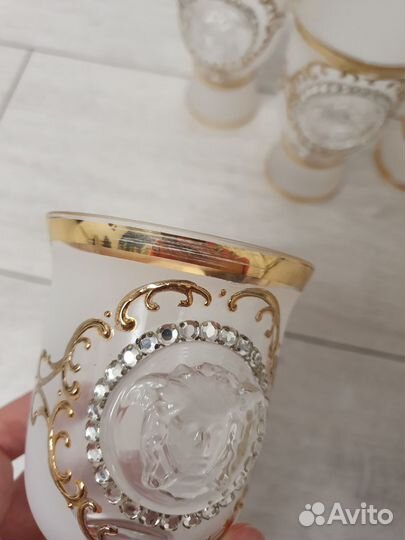 Богемское стекло фужеры стразы versace