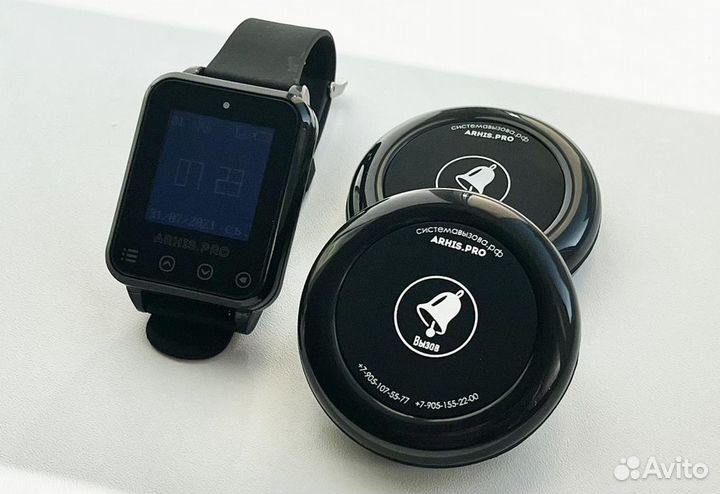 Кнопка вызова персонала/офцицианта Ультра и часы