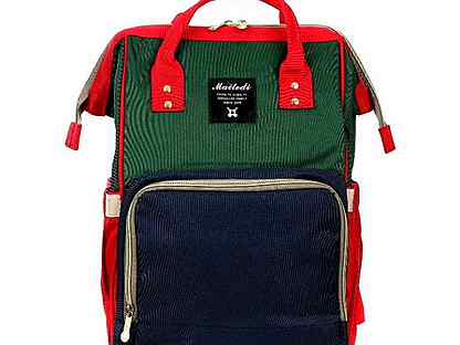 Рюкзак-сумка для мамы Зеленый-Красный-Синий с usb