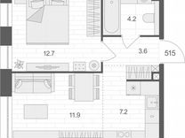 1-к. квартира, 39,6 м², 5/12 эт.