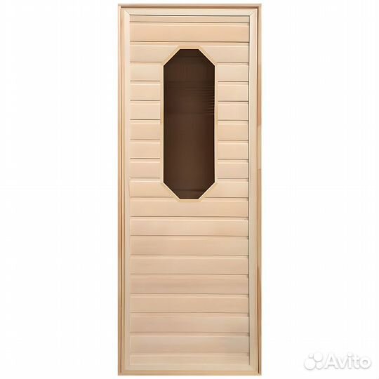 Дверь для Бани липа восьмиугол. стекло (коробка Ли