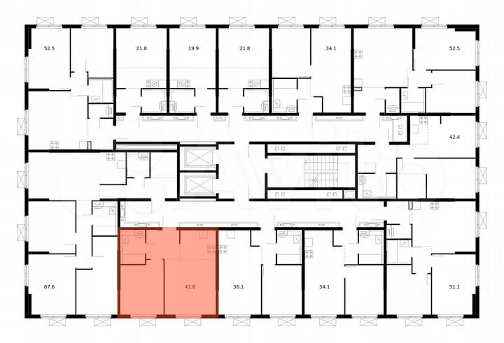 2-к. квартира, 41,6 м², 9/16 эт.