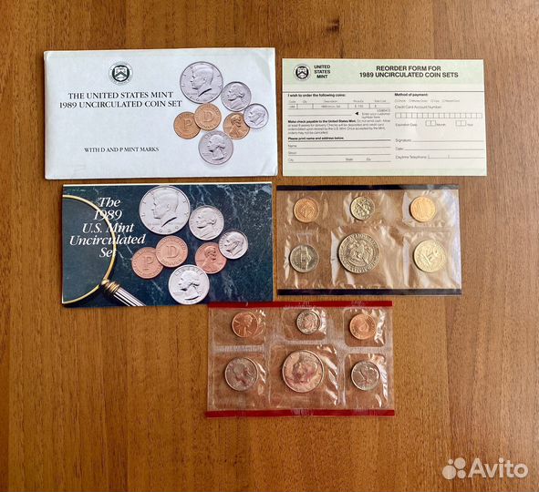 Годовые наборы регулярных монет США 1984- 90 анц