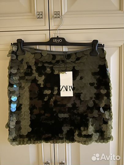 Юбка с пайетками zara m