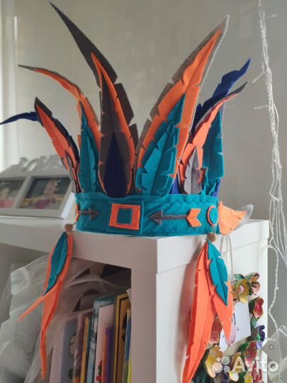 Головной убор, венец из перьев, роуч