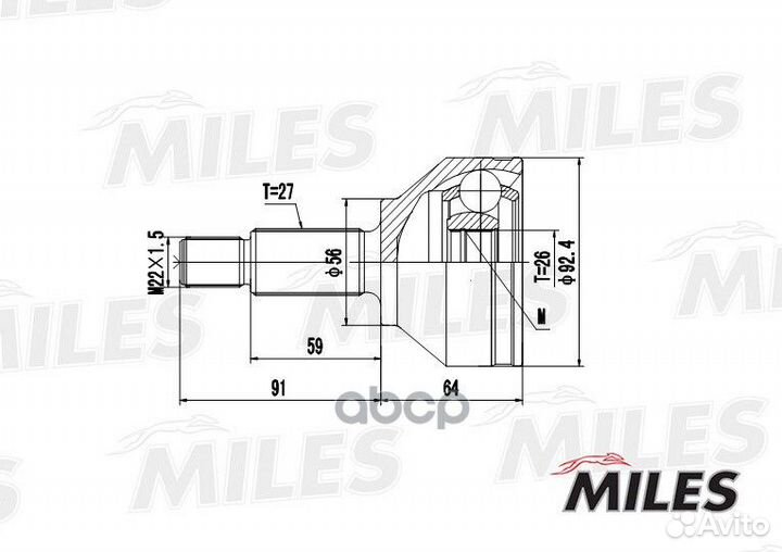 GA20119 miles шрус наружний GA20119 Miles