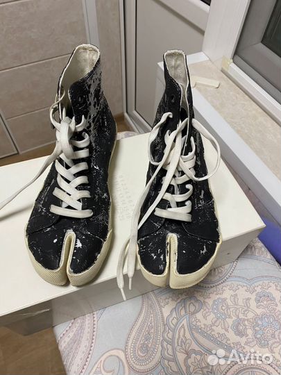 Кожаные кеды таби Maison Margiela оригинал