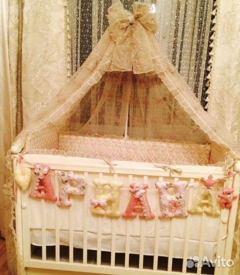 Бортики и балдахин в кроватку